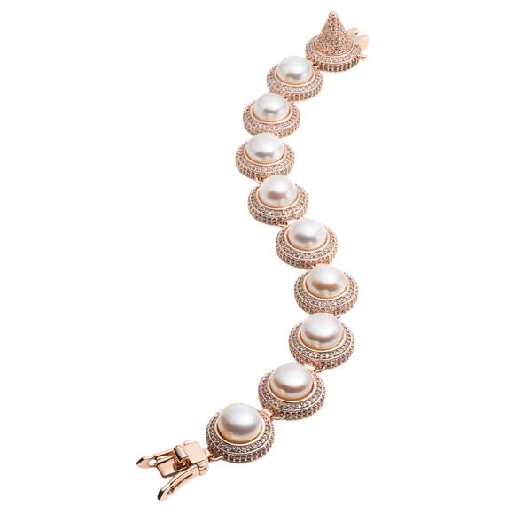 Eddie Borgo Freshwater Pearl Necklace & Bracelet 2pc Set Rose Gold - Picture 16 of 16